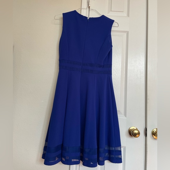 Formal Dark Blue Simple Calvin Klein Sleeveless Dress - Picture 2 of 2